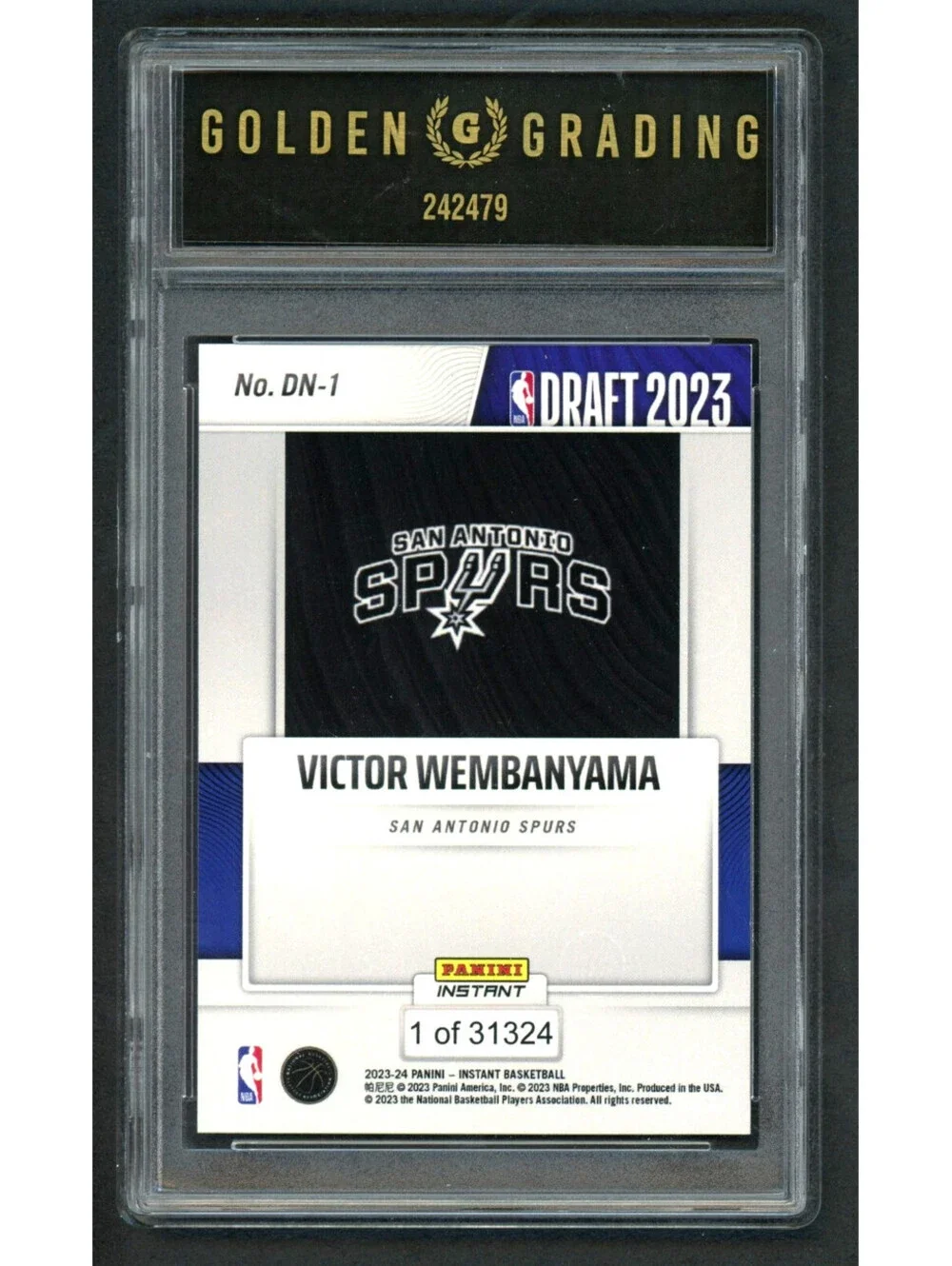 2023-24 Panini Instant DN-1 Victor Wembanyama Spurs Rookie Card (RC) Gem Mint 10